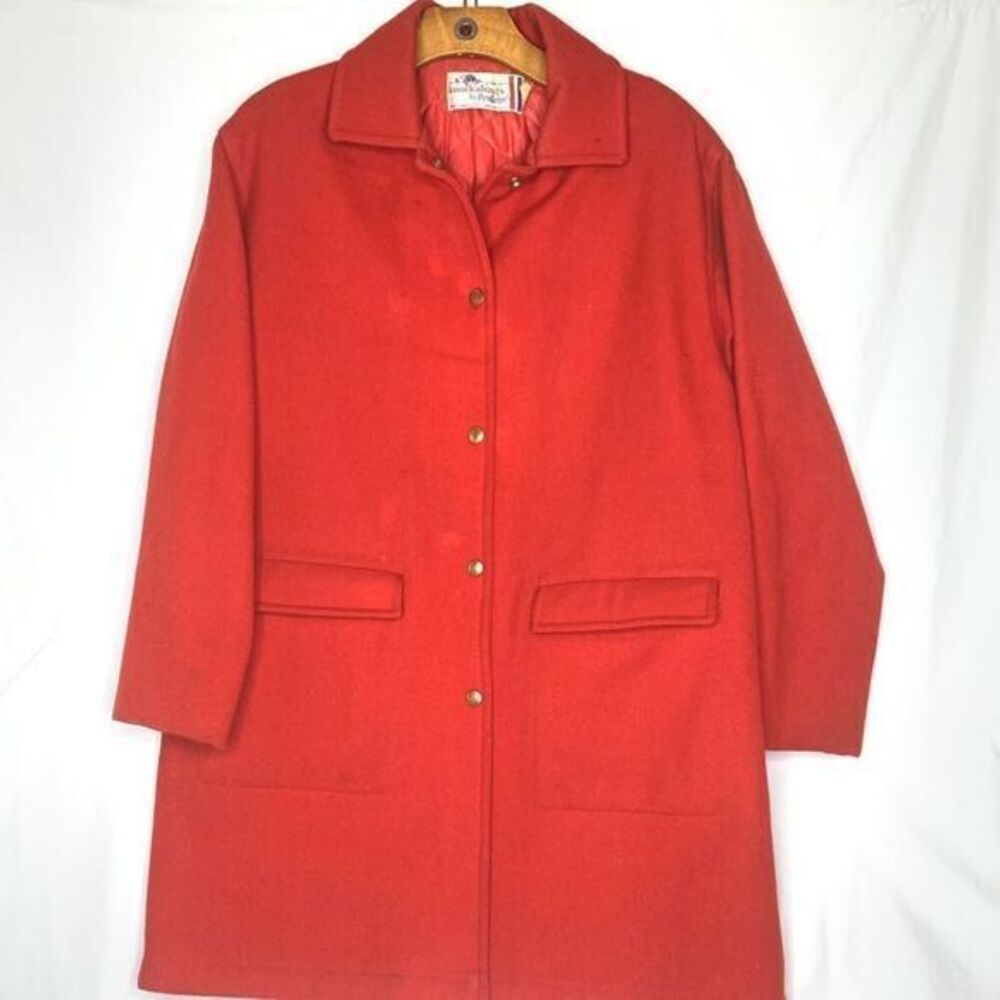 Vintage 70's PENDLETON Knockabouts Virgin WOOL RED COAT size L‎